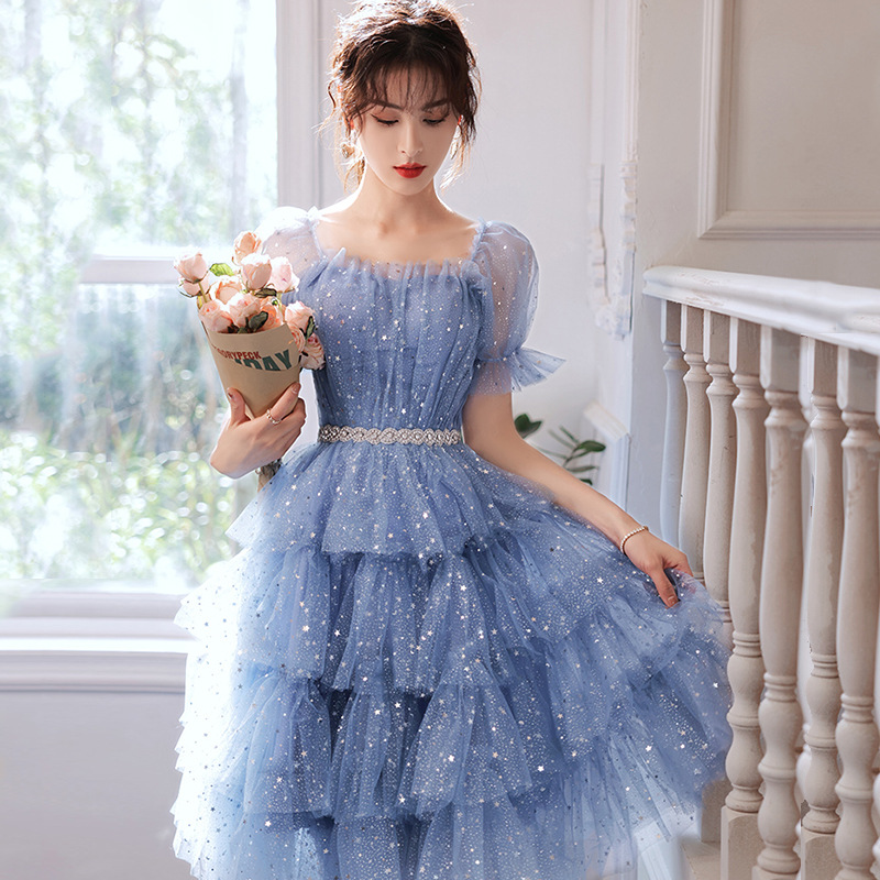 French-Style Evening Dress 2025 New Model Birthday Party Socialite Banquet Princess Bridesmaid Dress Women's Spring