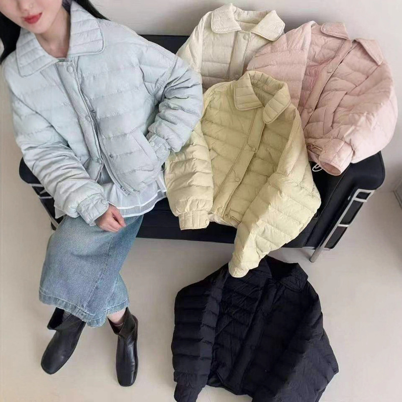 Down Jacket Women's Short 2025 Winter New Style Lapel Thin Loose Loose Slim Versatile Warm Multi-Color Jacket