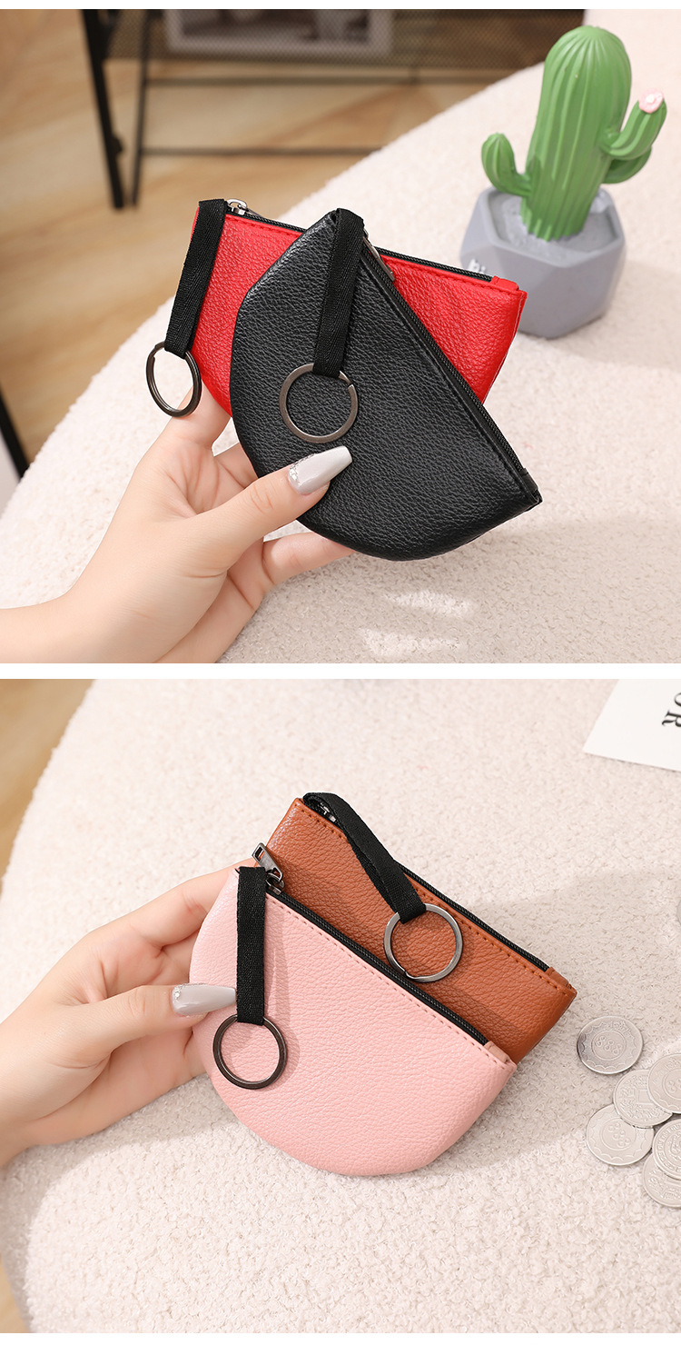 Unisex Solid Color Pu Leather Zipper Wallets display picture 8