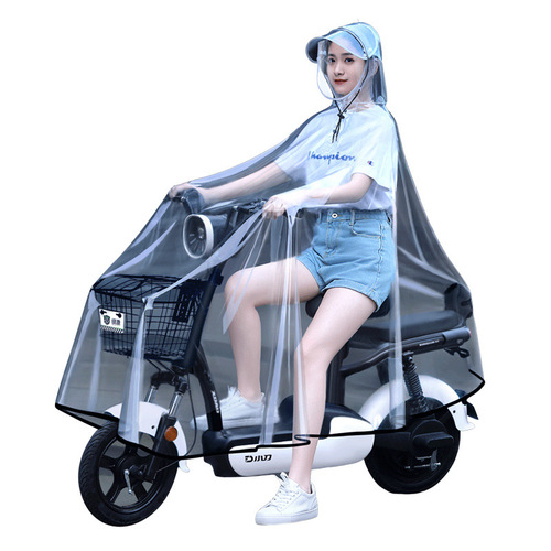 Raincoat wholesale electric battery car men and women non-disposable single transparent new parent-child bicycle special poncho