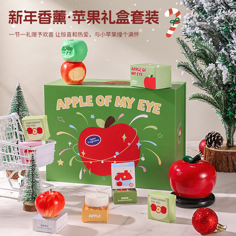 High-End Apple Scented Candle Gift Set, Gift Box with a Sense of Atmosphere, Ins-Style Fragrance Ceramic Ornament Candle High-End Apple Scented Candle Gift Set, Gift Box with a Sense of Atmosphere, Ins-Style Fragrance Ceramic Ornament Candle