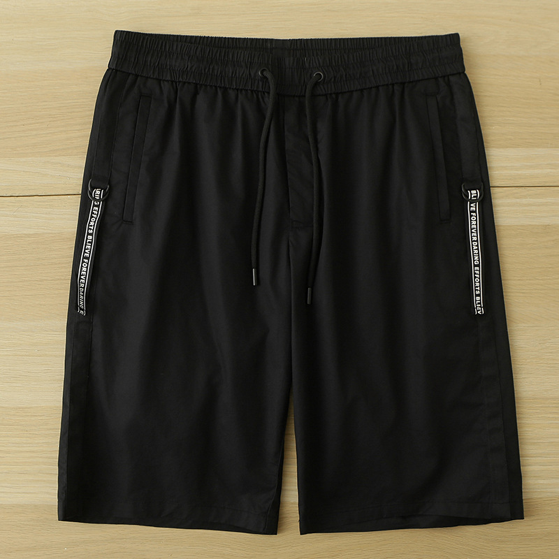 Pure Cotton Men's Shorts Summer Drawstring Elastic Waist Mid-Length Elastic Loose Casual Shorts Men 2Y070