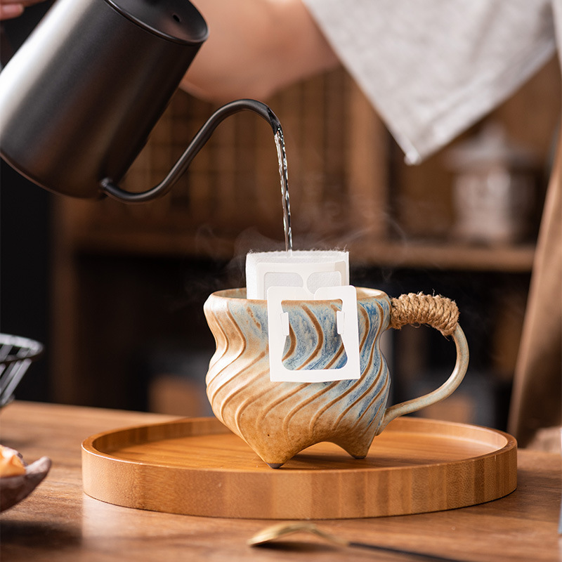 窯変粗陶器コーヒーカップねじ込みレトロマグクリエイティブオフィスホーム高価値セラミックウォーターカップティーカップ|undefined