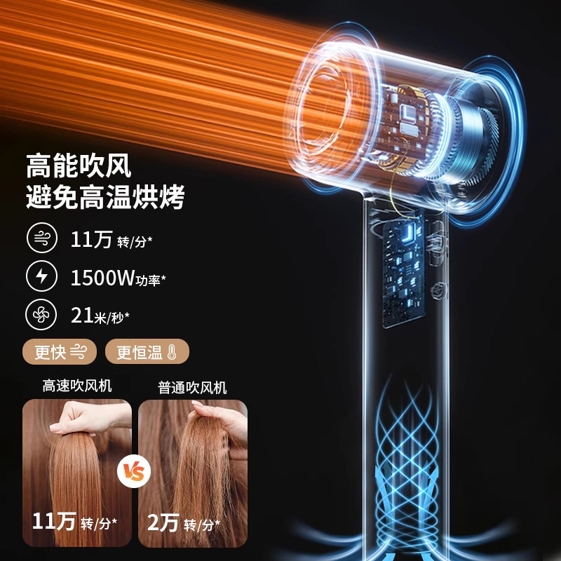 厂家直销高速吹风筒11万转无刷电机带负离子便携旅行家用电吹风|undefined