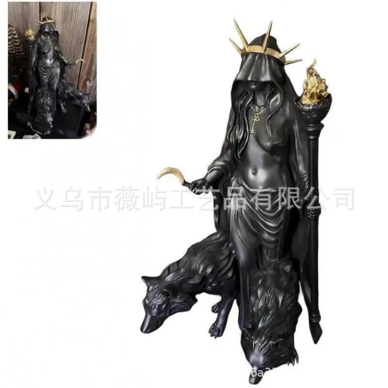 2025新款Cracker Barrel Witch 女巫雕像万圣节树脂摆件家居装饰|undefined