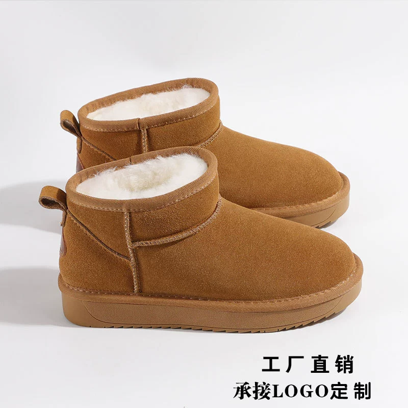 Шерстяные утепленные сапоги для женщин и мужчин, парный стиль, новая модель зимы 2025, короткие, утолщенные, теплые, слипоны.