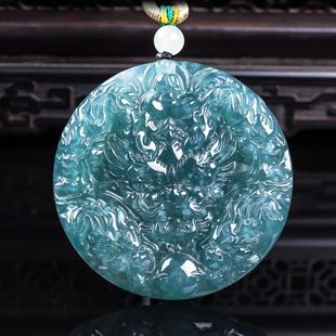 Pure Natural A- cargo Jade Kowloon Protector Seiko Jade Pendant Carved Jade Kind Old High Ice Pendant Jade Beauty