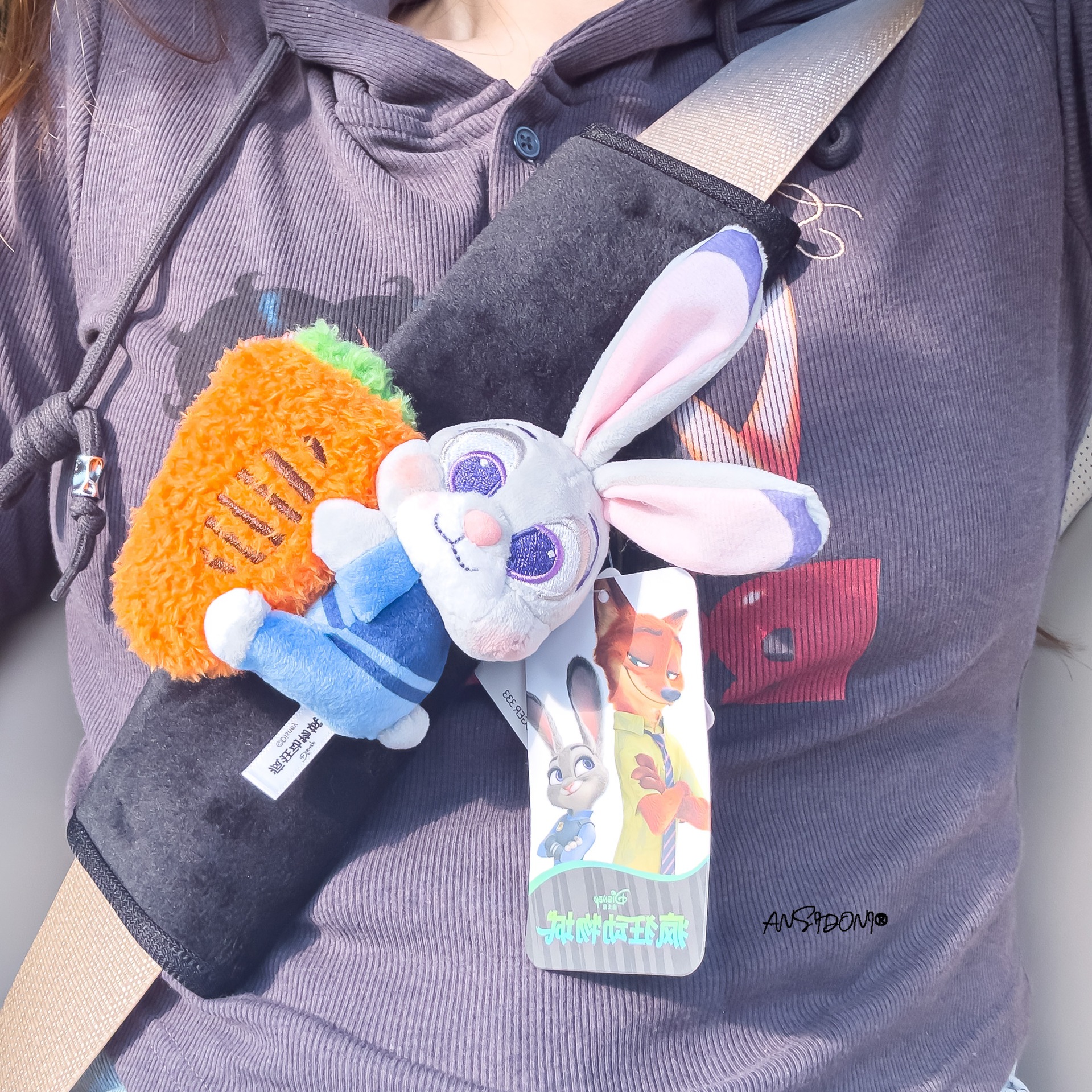 Official Zootopia Judy Nick Car Seatbelt Shoulder Pad Car Seatbelt Cover Car Interior Decoration