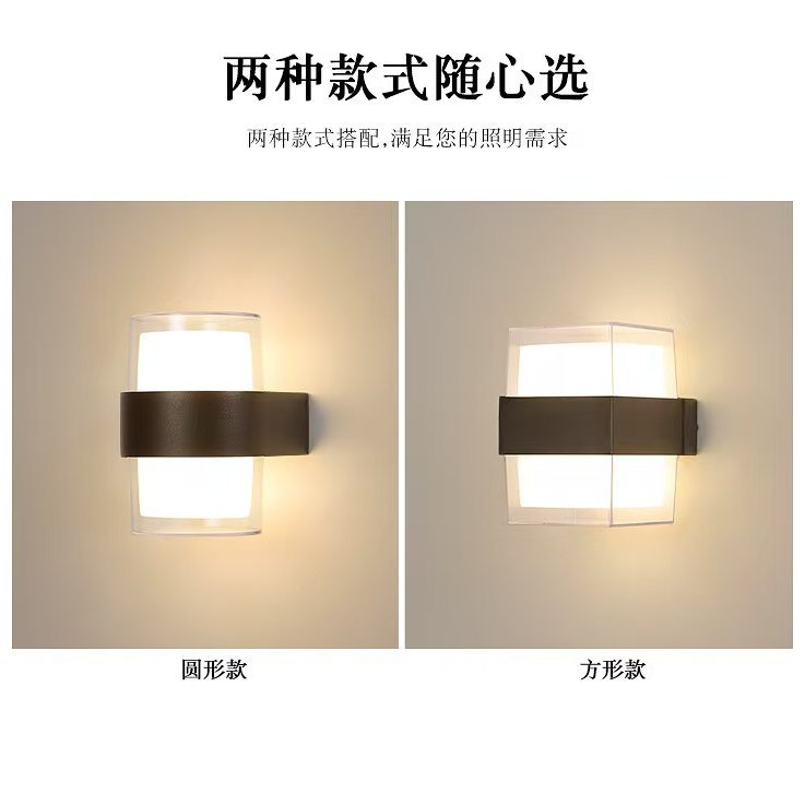 lámpara de pared exterior impermeable balcón puerta patio pasillo pared exterior iluminación exterior doble cabeza lámpara de escalera