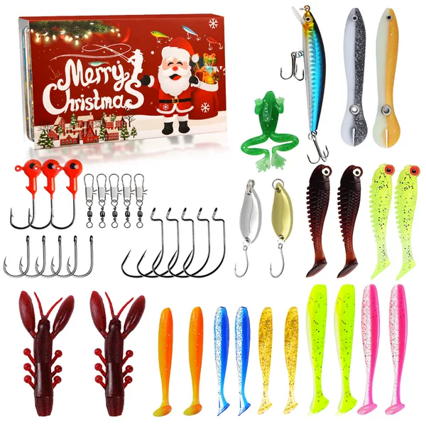 Christmas bait box fishing gear suit gift cross-border new Luya bait sea fishing fake bait mino countdown wholesale