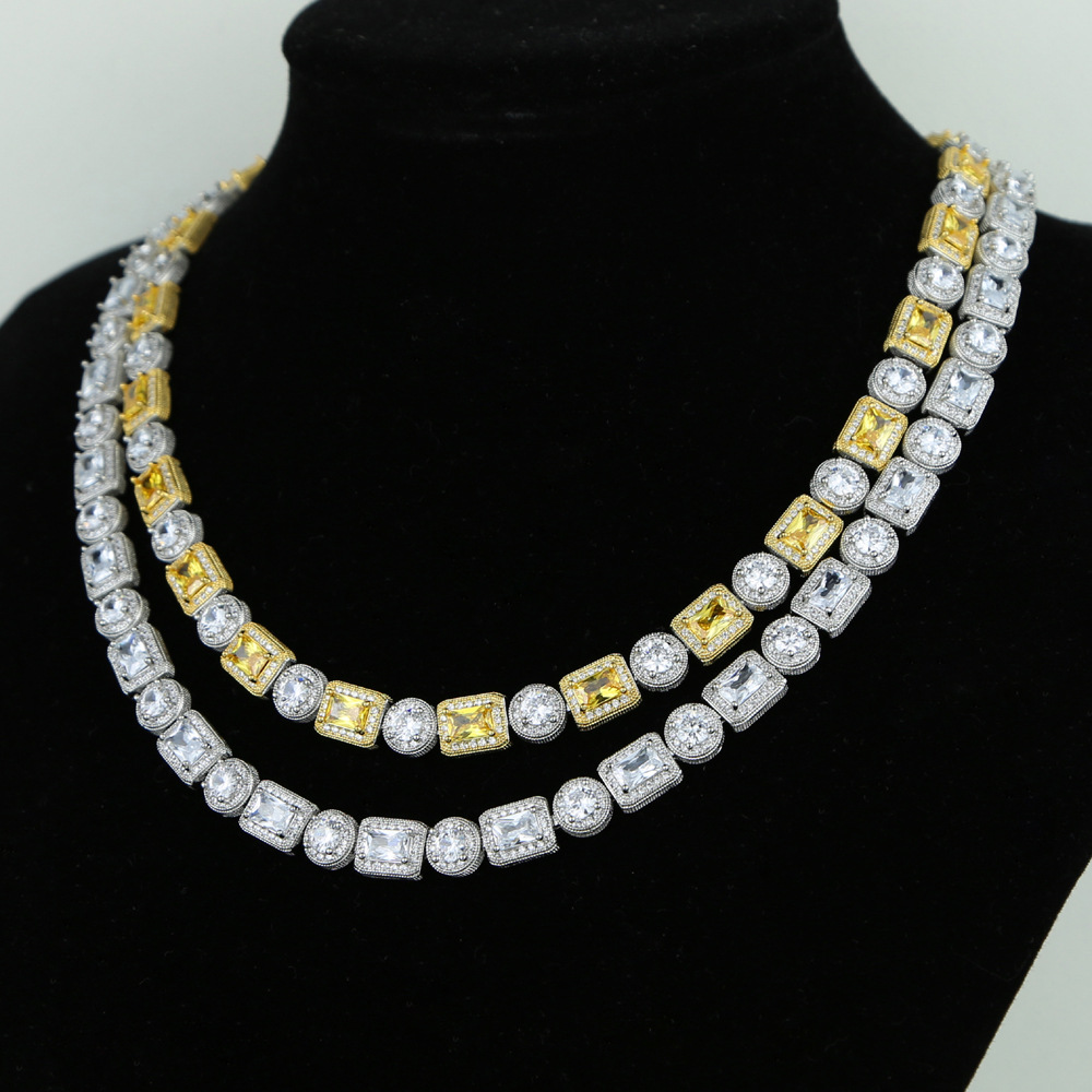 Zircon Inlay Material Streetwear Geometric Copper Plating Inlay Zircon Necklace
