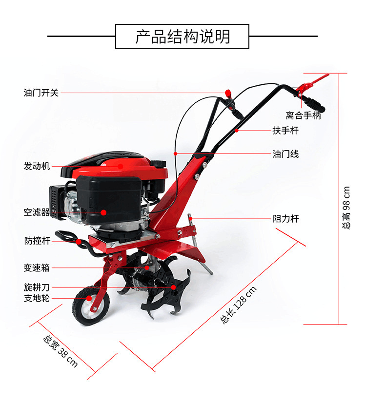 Shanxi Small Micro Tillage Machine Four-stroke 5.5 Horsepower Gasoline Loosening Machine Tillage Machine Rotary Tiller Tractor