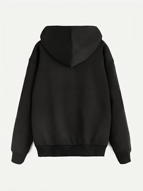 跨境潮牌卫衣连帽长袖美式高街上衣黑色秋季女款宽松外套潮流印花|undefined