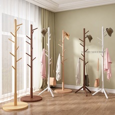 实木衣帽架落地卧室内客厅宿舍家用办公室立式简易挂衣服杆包架子