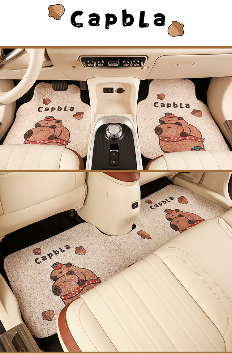 Cute Foot Mat Car Cartoon Foot Mat Carpet Mat Sand Scraping and Dust Removal Mat Car Protection Universal Foot Mat
