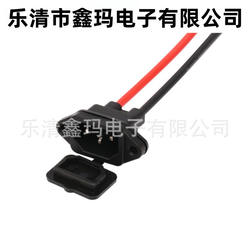 厂家批发电瓶车孔插头三轮车电池电源弯头线锂电T型充电器插头