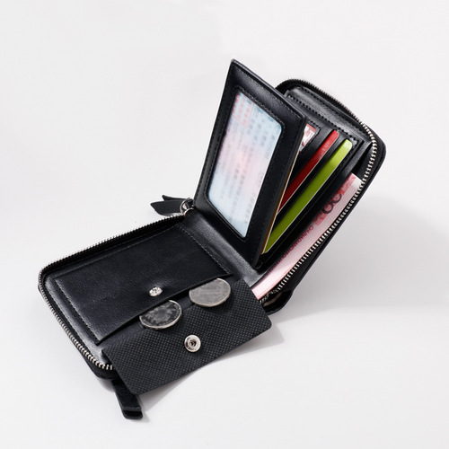 Zipper wallet men's short trendy brand soil folding multi-functional card slot multi-tide style personalized wallet Japanese and Korean youth trend