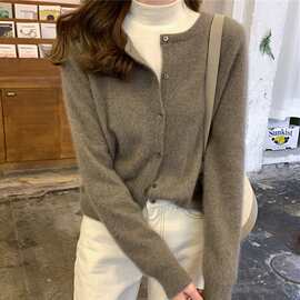 复古毛衣开衫2026秋季新款羊毛衫女宽松外穿羊绒宽松慵懒针织上衣