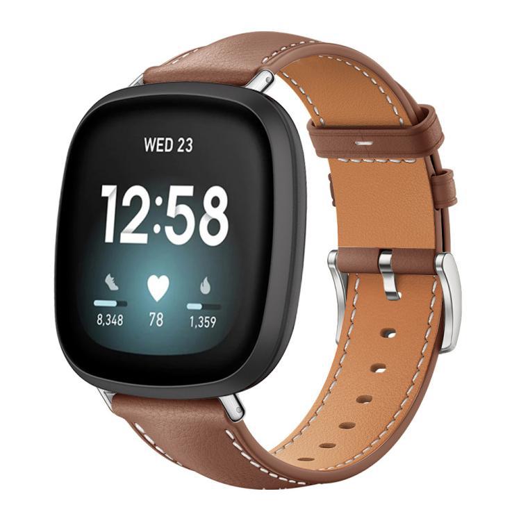 xDfind correa de piel de tiburón negro con cabeza plana para Fitbit Versa 2 / Versa / Versa Lite 20m