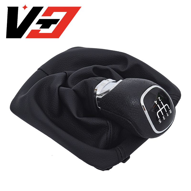 Suitable for Skoda Octavia A5 A6 2004-2012 Chrome Gear Shift Lever with Leather Cover