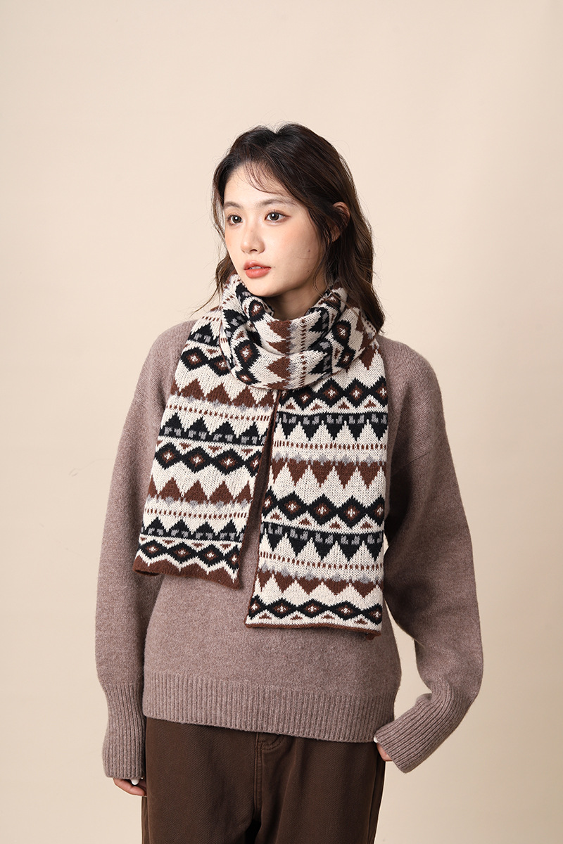 Sciarpa femminile in lana boema ispessita migliorata, stile etnico Xizang, sciarpa autunnale e invernale_voghion.com