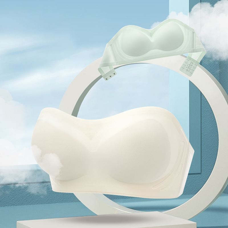 Comic External Expansion Cup Miracle Strapless Tube Top Bra Bouncy Push-Up Non-Slip Breathable Invisible Bra to Show Big Breasts