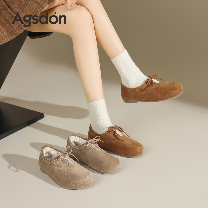 Zapatos de algodón de terciopelo de Deng Xiaoping 2026 nuevas zapatillas de lana de primavera con suela gruesa botas de nieve casuales
