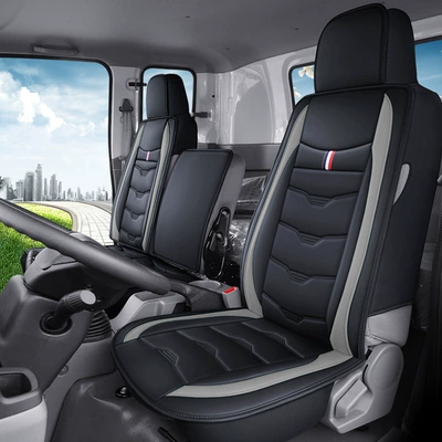 Truck Leather Seat Covers and Cushions Universal seat cover - gray-standard-edition-a-set-of-three-person-passenger-seats