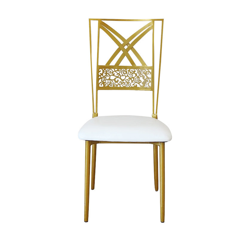 Metal Solid Steel Chair, Wedding Bamboo Chair with Cushion, Banquet Chair, Iron Chair, Aluminum Alloy Chair, Matching Dining Table and Chairs