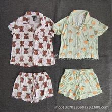 2025年新款外贸原单女士五分袖短裤套装家居服夏女装休闲舒适睡衣