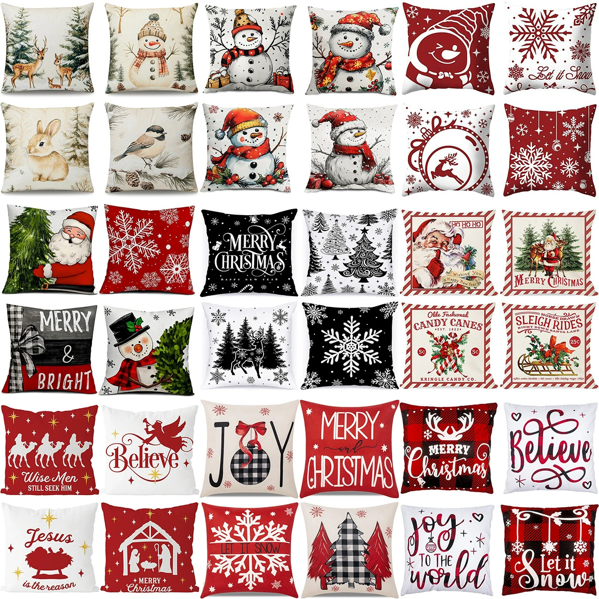 Pillow, Christmas winter pillowcase, sofa, Amazon, (Cross-border trading)