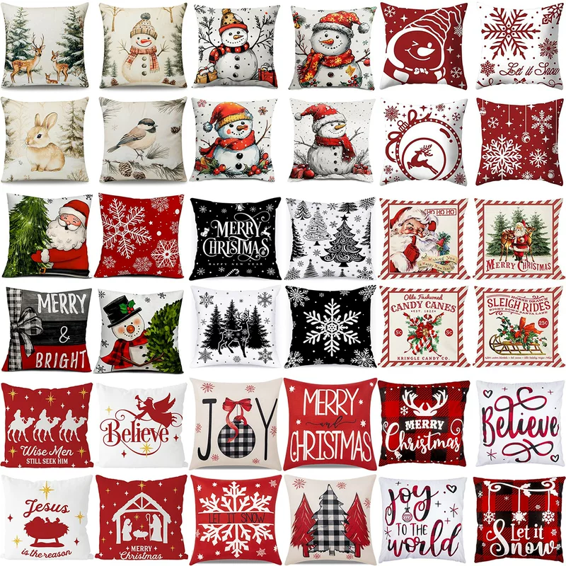 Pillow, Christmas winter pillowcase, sofa, Amazon, (Cross-border trading)