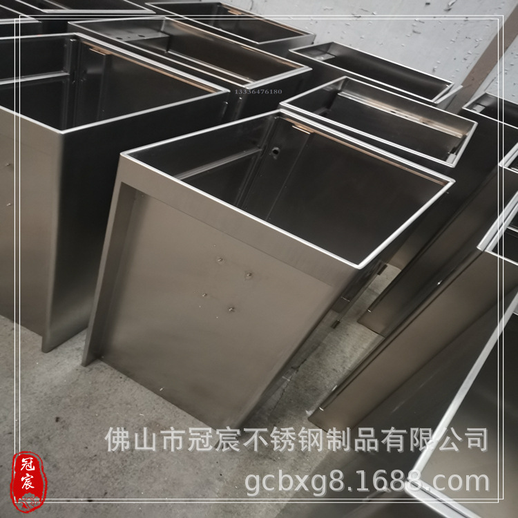 新中式不锈钢山水画灯光花箱景观花钵外摆组合太阳能发光种植花槽