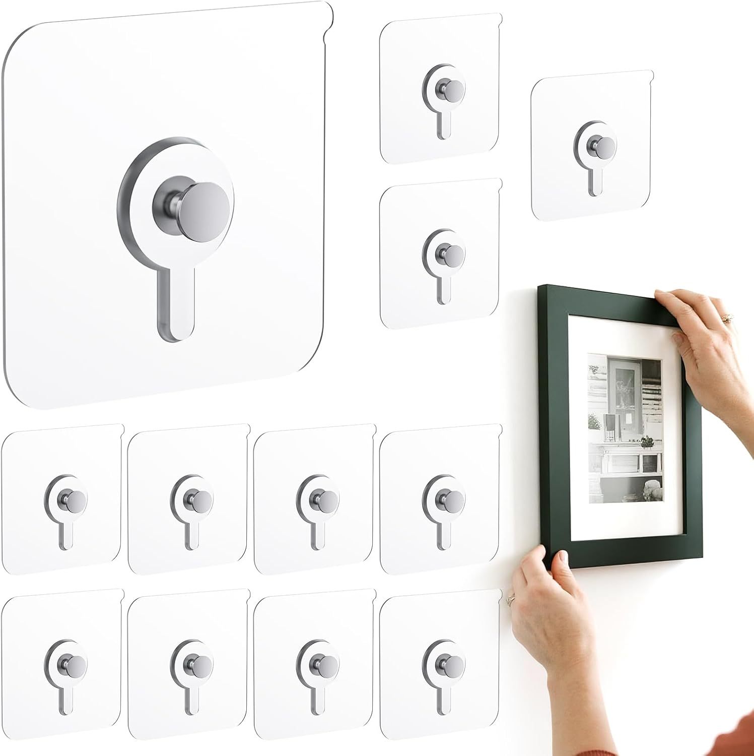 Marco de fotos sin perforaciones, tornillos para uñas, gancho sin rastro para pared, soporte para artefactos, accesorios para colgar en la pared, gancho adhesivo, soporte de carga fuerte