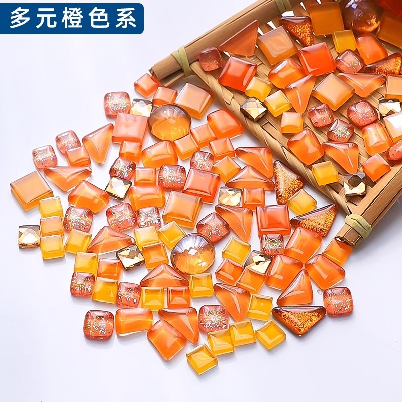 200克diy多元闪粉马赛克集合水晶自由石玻璃儿童手工材料颗粒|undefined
