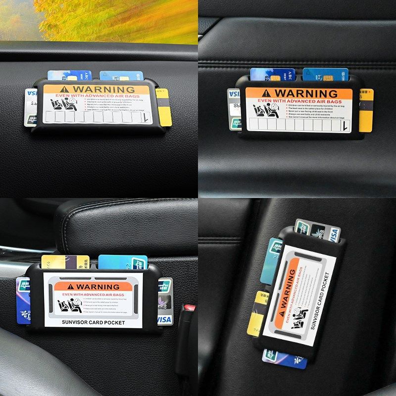 Cross-border Amazon wholesale car Multi-Function Card Holder paste-type car business card holder Bill high-speed card holder