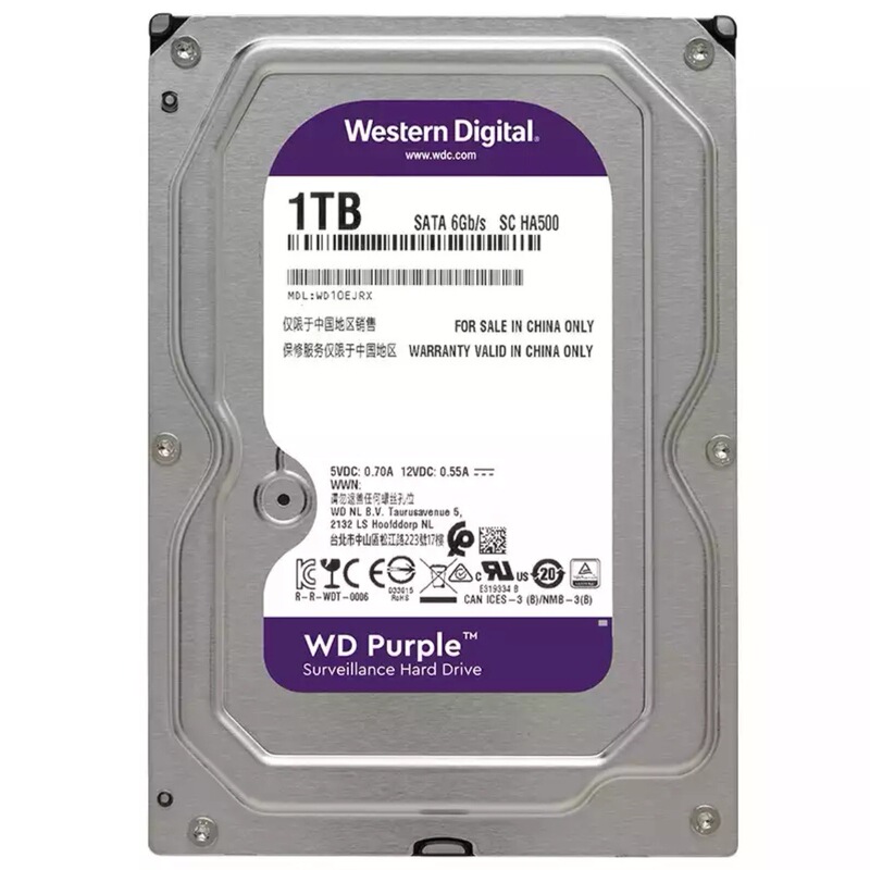 Wd Western Digital Hdd Purple Disk 1Tb2T4T6T8T10T Security Monitoring Video Hard Drive Server Mechanical Use