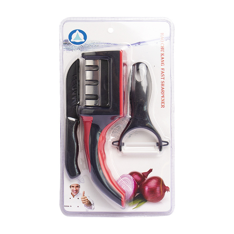 afilador de cuchillos artefactos de cocina conjuntos de tres piezas afilador de cuchillos cuchillo de planador de melón afilador de cuchillos doméstico cocina necesaria