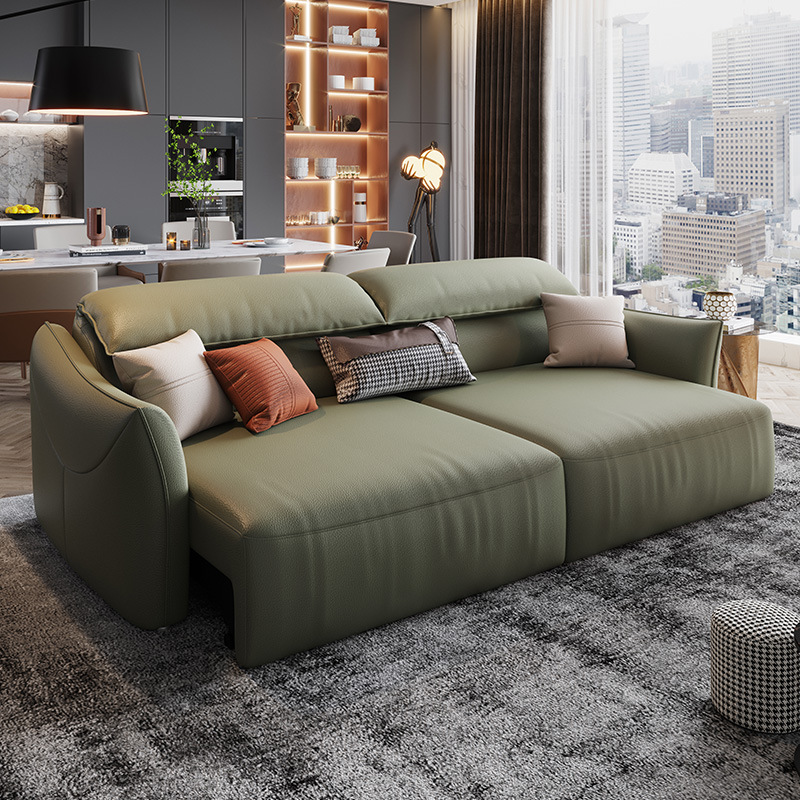 Muebles de tecnología de fibra ultra-funcional sofá pequeño hogar sala de estar moderno sofá eléctrico de lujo ligero personalizado