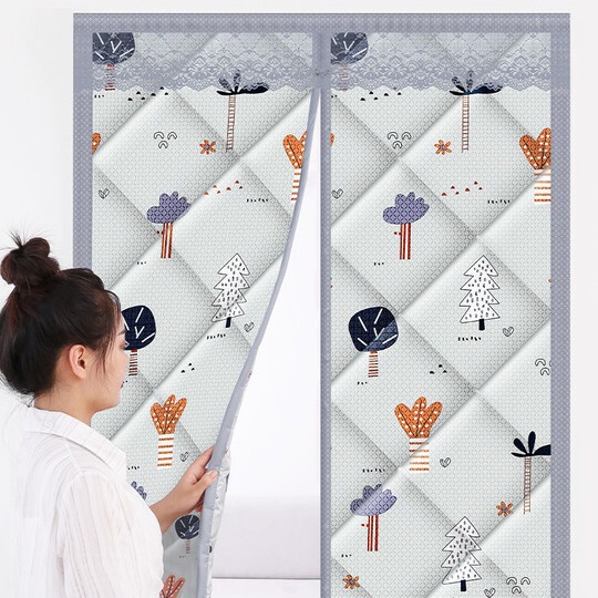 Household warm cold-proof cotton door curtain winter thickened windshield cold storage insulation partition curtain shop soundproof air conditioning curtain