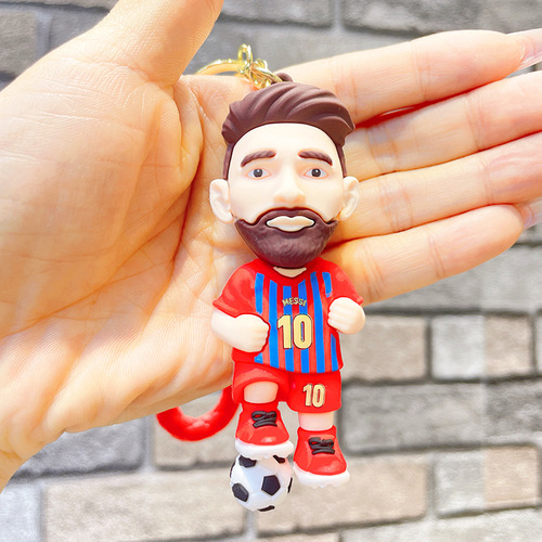 Football star and love couple figure keychain, backpack accessory, creative gift wholesale