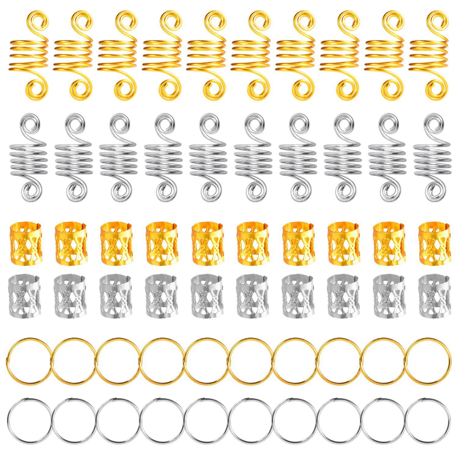 60pcs anillo de cabello de extensión de cabello de trenza sucia africana hebilla de cabello estación internacional más vendidas set de anillo de decoración colgante de cabello