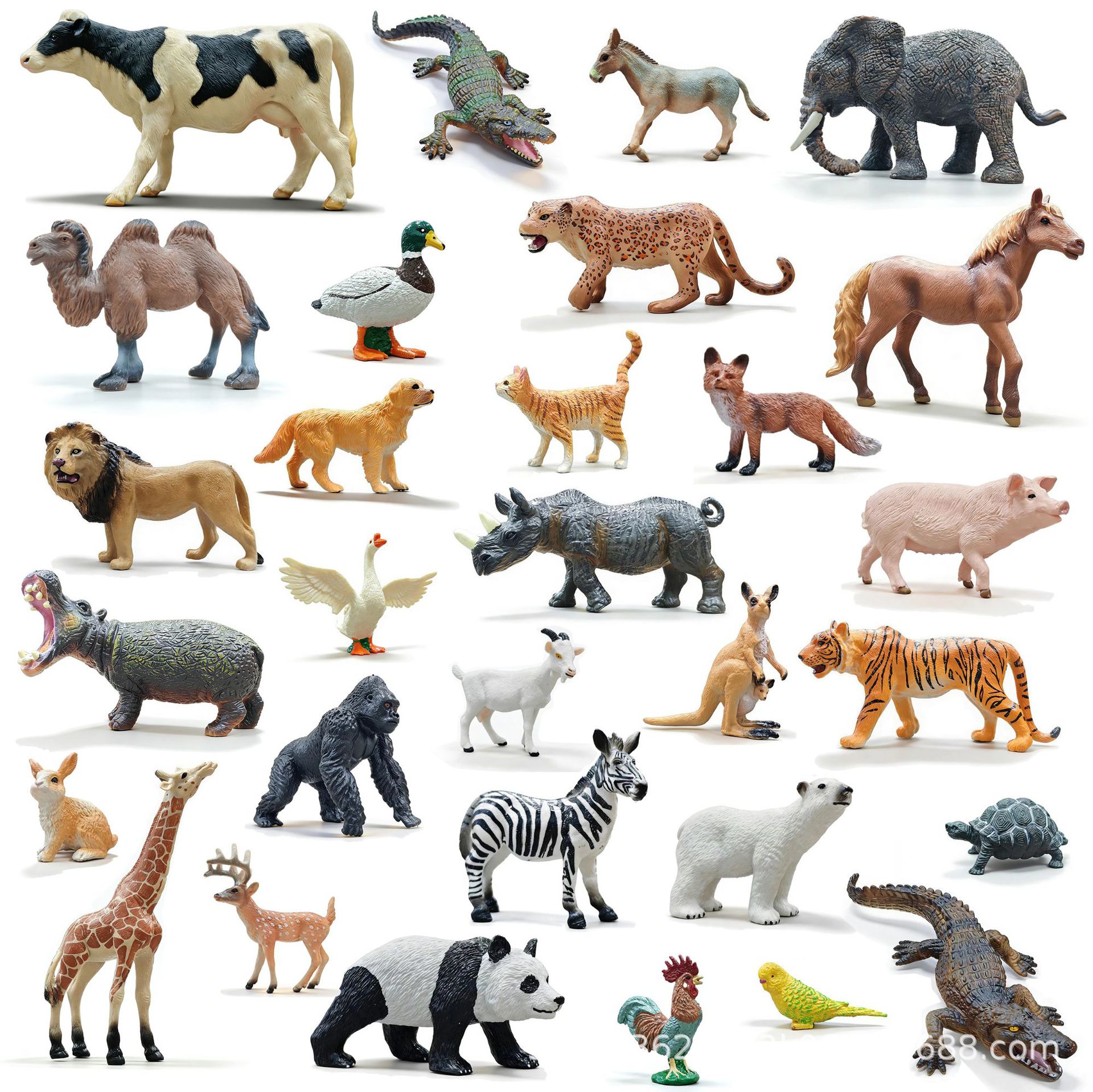 跨境仿真动物模型实心马益智儿童玩具狮子大象老虎野生长颈鹿摆件