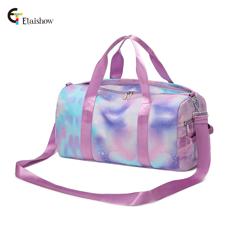 Bolsa de viaje al por mayor de fábrica transfronteriza de gran capacidad impermeable graffiti impresión natación fitness bolsa de deporte bolsa de viaje