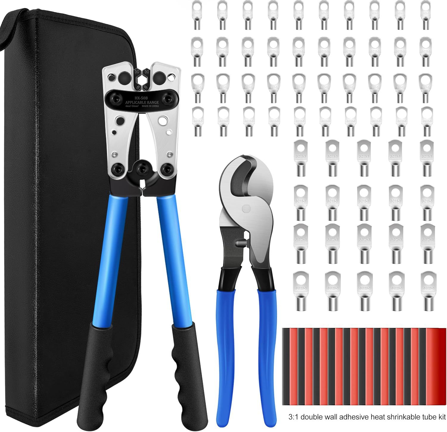 HX-50B Crimping Plier, Heavy Duty Wire Crimper For Battery W