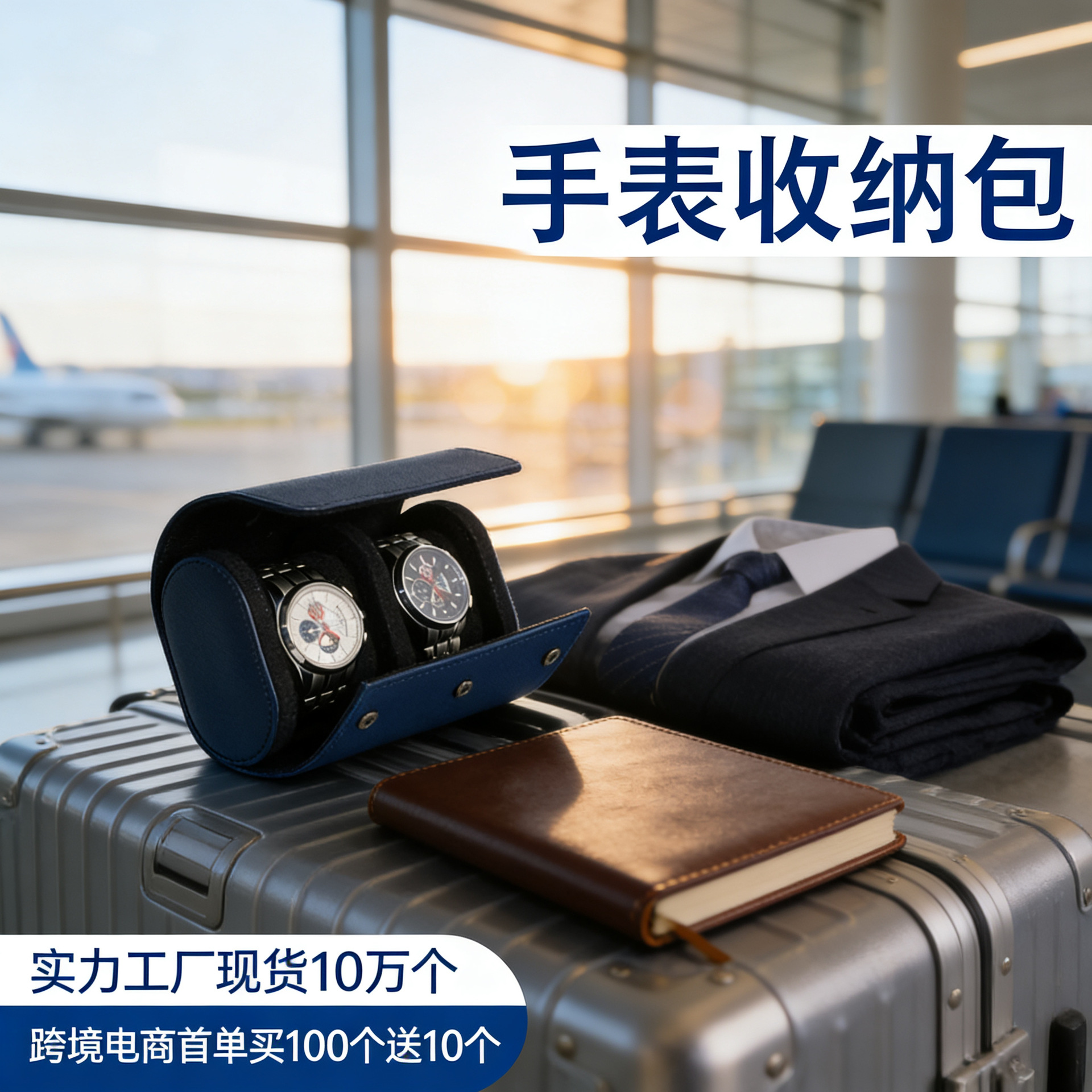 手表收纳盒旅行手表收纳包便携防刮防水腕表皮质耐磨保护袋手表盒
