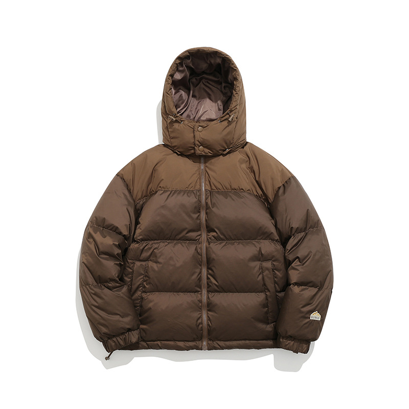 Ru Meng invierno nueva costura contraste color 90 terciopelo impermeable a prueba de viento abajo chaqueta desmontable sombrero engrosado pan esquí traje