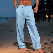 Casual linen pants��ʿ�ļ�ɳ��ѝ��ɫ���m���e�ճ��ȼف����Lѝ