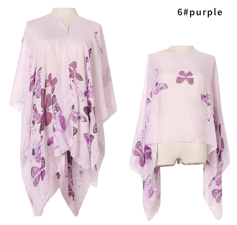 150g Weight Shawl Classification Daily Occasion Polyester Material Flower, Butterfly Pattern Summer, Spring, Autumn Season Women's Gender Streetwear Style Women's Streetwear Flower Butterfly Polyester Shawl 10