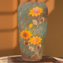 瘦高款多肉雕刻花盆泡泡釉陶瓷多肉绿植盆向日葵花瓶装饰摆件花卉